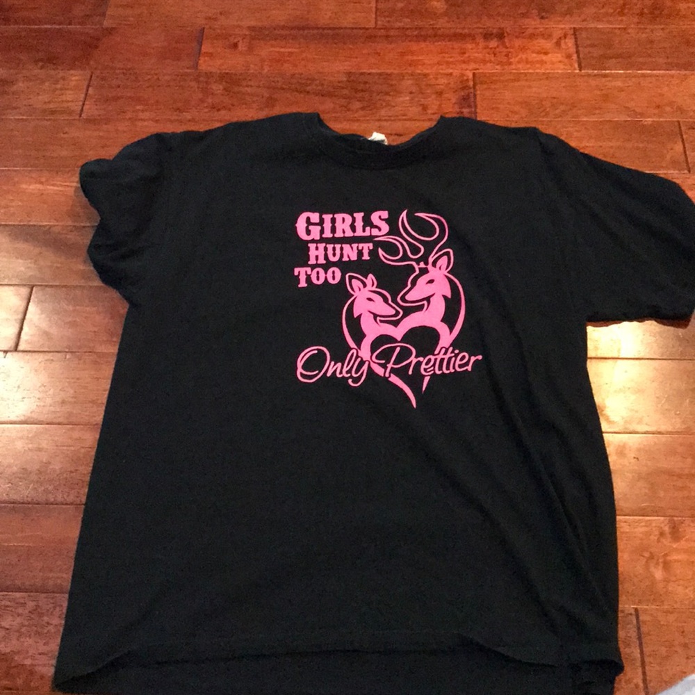 Pink and black graphic tee